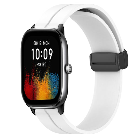 Bracelet de montre en silicone à fermoir magnétique de couleur unie de 20 mm, For Amazfit GTS 4, For Amazfit GTS 3, For Amazfit GTS 2E, For Amazfit GTS 2 Mini, For Amazfit GTS 2, For Amazfit GTS