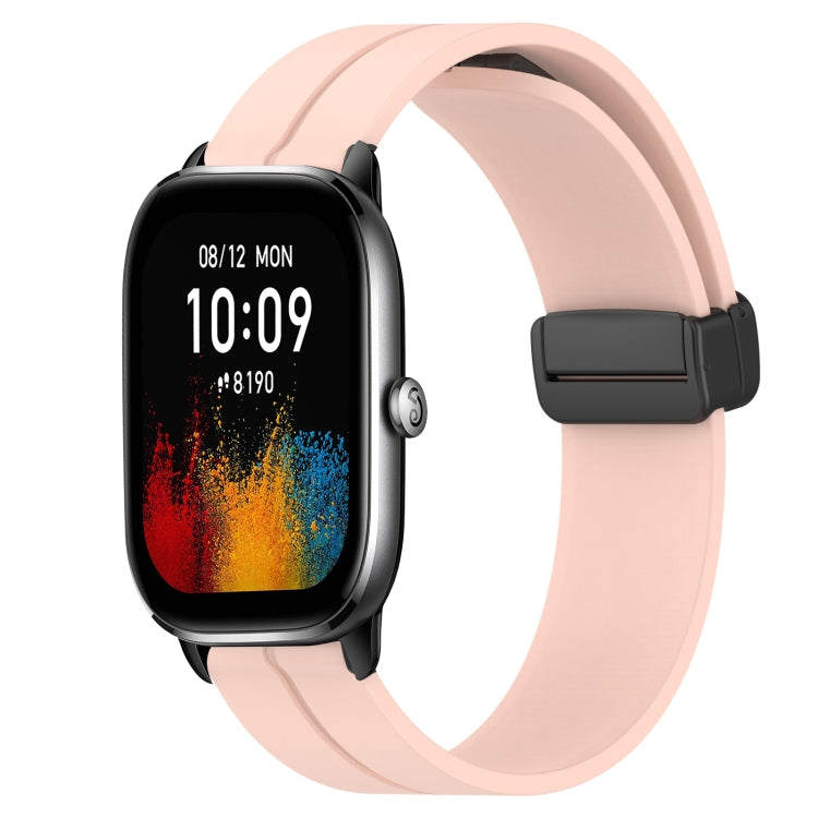 Bracelet de montre en silicone à fermoir magnétique de couleur unie de 20 mm, For Amazfit GTS 4, For Amazfit GTS 3, For Amazfit GTS 2E, For Amazfit GTS 2 Mini, For Amazfit GTS 2, For Amazfit GTS