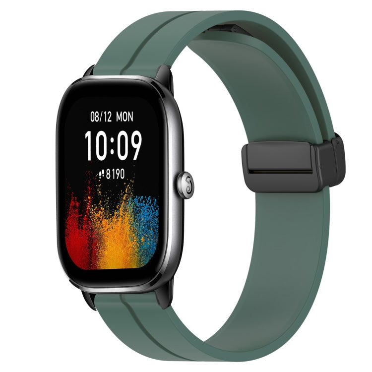 Bracelet de montre en silicone à fermoir magnétique de couleur unie de 20 mm, For Amazfit GTS 4, For Amazfit GTS 3, For Amazfit GTS 2E, For Amazfit GTS 2 Mini, For Amazfit GTS 2, For Amazfit GTS