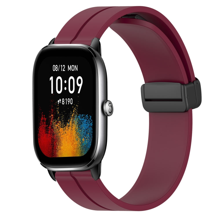Bracelet de montre en silicone à fermoir magnétique de couleur unie de 20 mm, For Amazfit GTS 4, For Amazfit GTS 3, For Amazfit GTS 2E, For Amazfit GTS 2 Mini, For Amazfit GTS 2, For Amazfit GTS