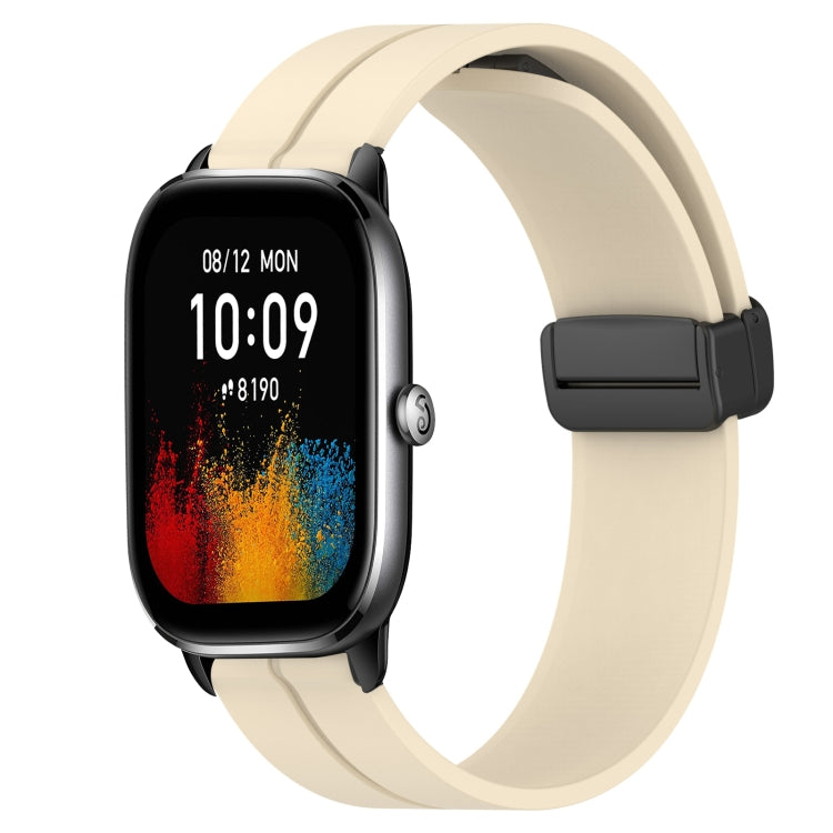 Bracelet de montre en silicone à fermoir magnétique de couleur unie de 20 mm, For Amazfit GTS 4, For Amazfit GTS 3, For Amazfit GTS 2E, For Amazfit GTS 2 Mini, For Amazfit GTS 2, For Amazfit GTS