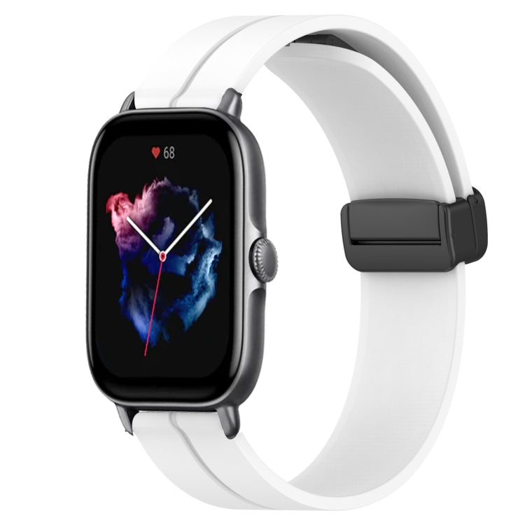 Bracelet de montre en silicone à fermoir magnétique de couleur unie de 20 mm, For Amazfit GTS 4, For Amazfit GTS 3, For Amazfit GTS 2E, For Amazfit GTS 2 Mini, For Amazfit GTS 2, For Amazfit GTS