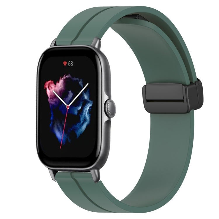 Bracelet de montre en silicone à fermoir magnétique de couleur unie de 20 mm, For Amazfit GTS 4, For Amazfit GTS 3, For Amazfit GTS 2E, For Amazfit GTS 2 Mini, For Amazfit GTS 2, For Amazfit GTS