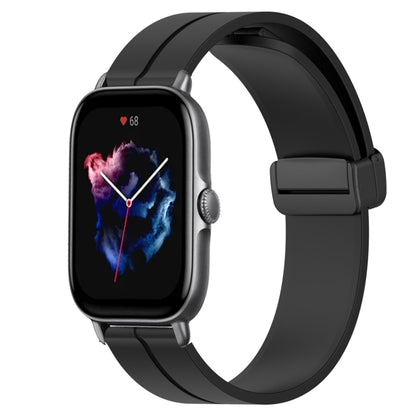 Bracelet de montre en silicone à fermoir magnétique de couleur unie de 20 mm, For Amazfit GTS 4, For Amazfit GTS 3, For Amazfit GTS 2E, For Amazfit GTS 2 Mini, For Amazfit GTS 2, For Amazfit GTS