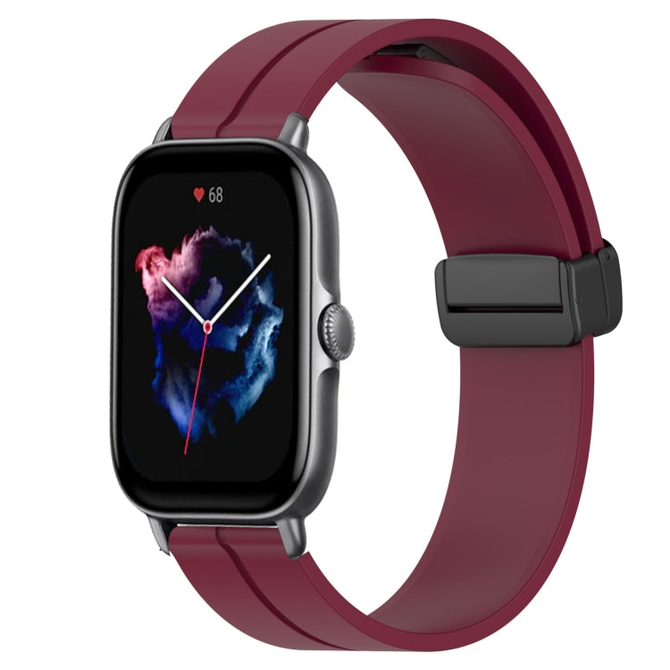 Bracelet de montre en silicone à fermoir magnétique de couleur unie de 20 mm, For Amazfit GTS 4, For Amazfit GTS 3, For Amazfit GTS 2E, For Amazfit GTS 2 Mini, For Amazfit GTS 2, For Amazfit GTS
