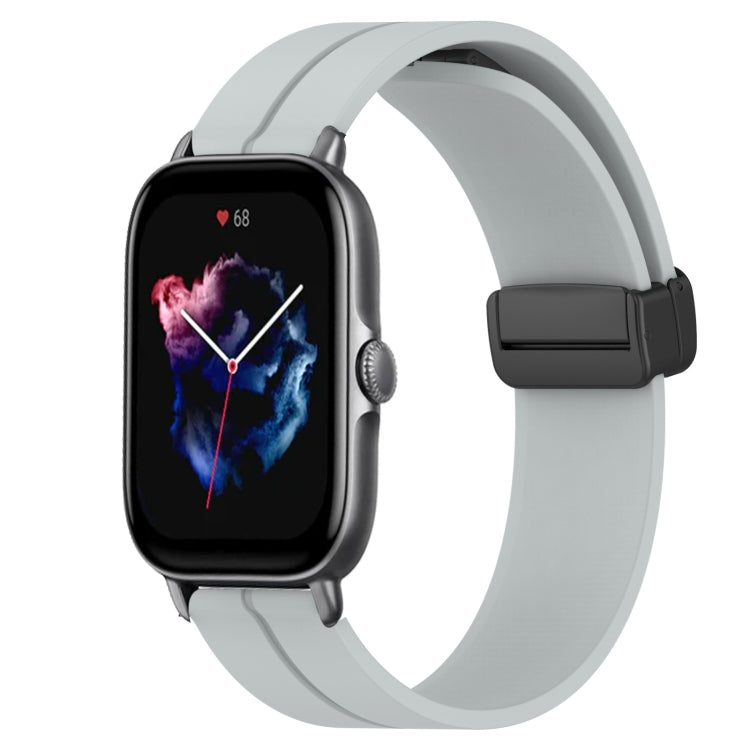 Bracelet de montre en silicone à fermoir magnétique de couleur unie de 20 mm, For Amazfit GTS 4, For Amazfit GTS 3, For Amazfit GTS 2E, For Amazfit GTS 2 Mini, For Amazfit GTS 2, For Amazfit GTS