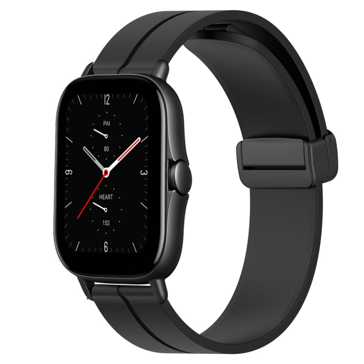 Bracelet de montre en silicone à fermoir magnétique de couleur unie de 20 mm, For Amazfit GTS 4, For Amazfit GTS 3, For Amazfit GTS 2E, For Amazfit GTS 2 Mini, For Amazfit GTS 2, For Amazfit GTS