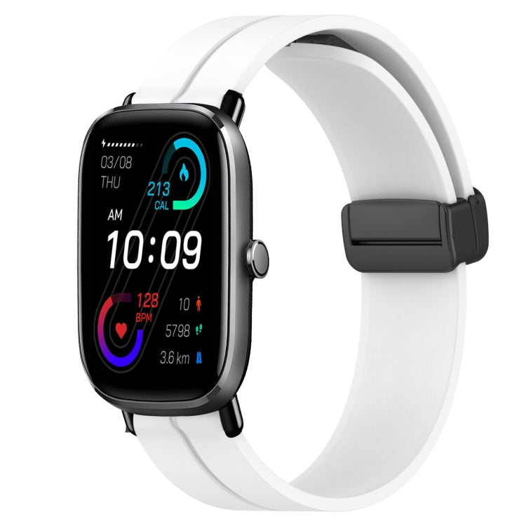 Bracelet de montre en silicone à fermoir magnétique de couleur unie de 20 mm, For Amazfit GTS 4, For Amazfit GTS 3, For Amazfit GTS 2E, For Amazfit GTS 2 Mini, For Amazfit GTS 2, For Amazfit GTS