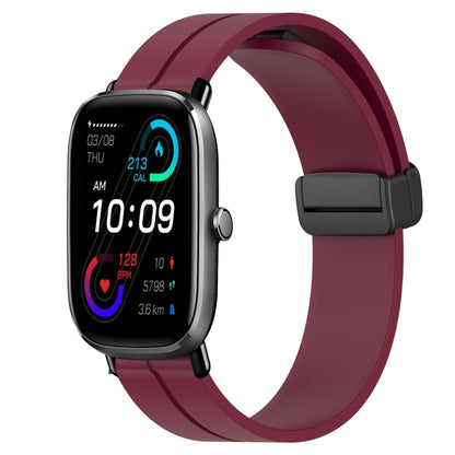 Bracelet de montre en silicone à fermoir magnétique de couleur unie de 20 mm, For Amazfit GTS 4, For Amazfit GTS 3, For Amazfit GTS 2E, For Amazfit GTS 2 Mini, For Amazfit GTS 2, For Amazfit GTS