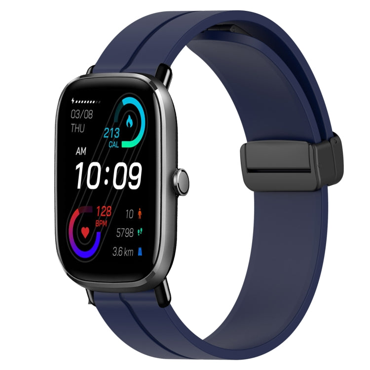Bracelet de montre en silicone à fermoir magnétique de couleur unie de 20 mm, For Amazfit GTS 4, For Amazfit GTS 3, For Amazfit GTS 2E, For Amazfit GTS 2 Mini, For Amazfit GTS 2, For Amazfit GTS