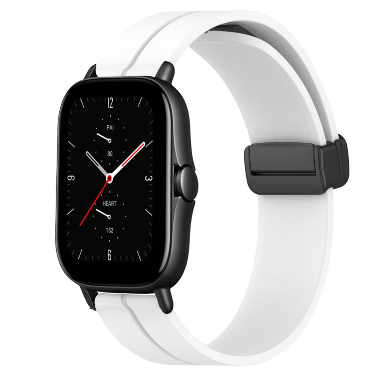 Bracelet de montre en silicone à fermoir magnétique de couleur unie de 20 mm, For Amazfit GTS 4, For Amazfit GTS 3, For Amazfit GTS 2E, For Amazfit GTS 2 Mini, For Amazfit GTS 2, For Amazfit GTS