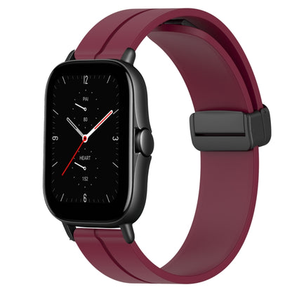 Bracelet de montre en silicone à fermoir magnétique de couleur unie de 20 mm, For Amazfit GTS 4, For Amazfit GTS 3, For Amazfit GTS 2E, For Amazfit GTS 2 Mini, For Amazfit GTS 2, For Amazfit GTS