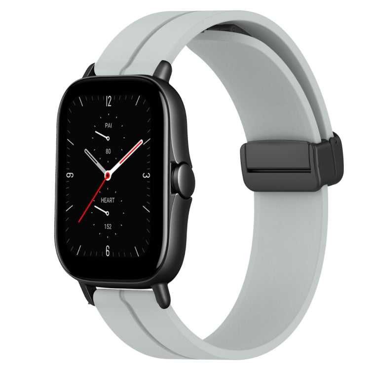 Bracelet de montre en silicone à fermoir magnétique de couleur unie de 20 mm, For Amazfit GTS 4, For Amazfit GTS 3, For Amazfit GTS 2E, For Amazfit GTS 2 Mini, For Amazfit GTS 2, For Amazfit GTS
