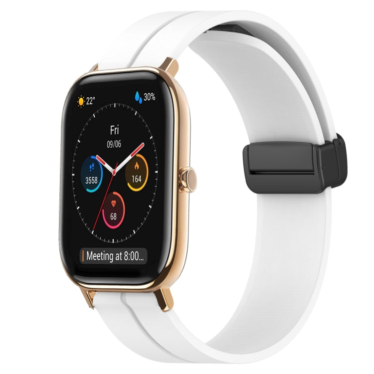 Bracelet de montre en silicone à fermoir magnétique de couleur unie de 20 mm, For Amazfit GTS 4, For Amazfit GTS 3, For Amazfit GTS 2E, For Amazfit GTS 2 Mini, For Amazfit GTS 2, For Amazfit GTS