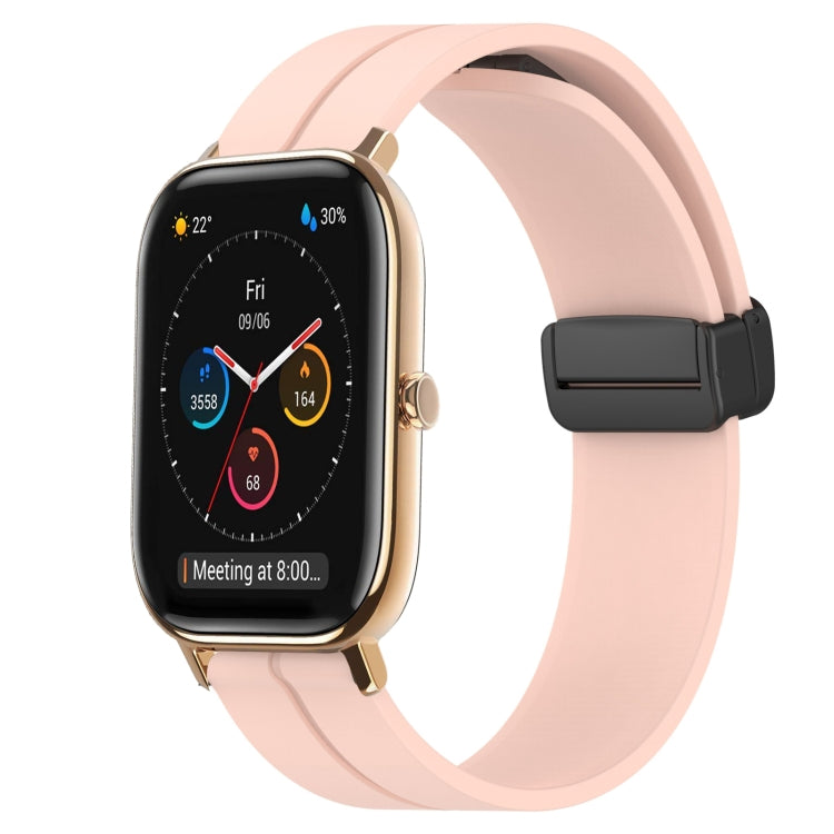 Bracelet de montre en silicone à fermoir magnétique de couleur unie de 20 mm, For Amazfit GTS 4, For Amazfit GTS 3, For Amazfit GTS 2E, For Amazfit GTS 2 Mini, For Amazfit GTS 2, For Amazfit GTS