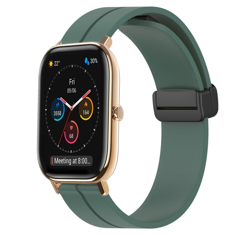 Bracelet de montre en silicone à fermoir magnétique de couleur unie de 20 mm, For Amazfit GTS 4, For Amazfit GTS 3, For Amazfit GTS 2E, For Amazfit GTS 2 Mini, For Amazfit GTS 2, For Amazfit GTS