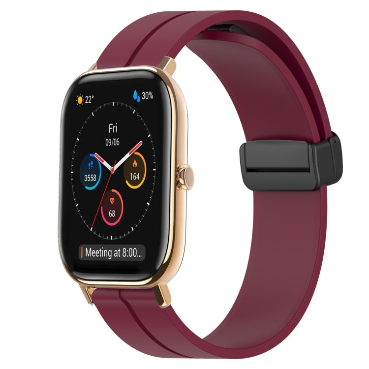 Bracelet de montre en silicone à fermoir magnétique de couleur unie de 20 mm, For Amazfit GTS 4, For Amazfit GTS 3, For Amazfit GTS 2E, For Amazfit GTS 2 Mini, For Amazfit GTS 2, For Amazfit GTS