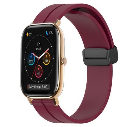 Bracelet de montre en silicone à fermoir magnétique de couleur unie de 20 mm, For Amazfit GTS 4, For Amazfit GTS 3, For Amazfit GTS 2E, For Amazfit GTS 2 Mini, For Amazfit GTS 2, For Amazfit GTS