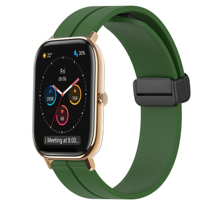 Bracelet de montre en silicone à fermoir magnétique de couleur unie de 20 mm, For Amazfit GTS 4, For Amazfit GTS 3, For Amazfit GTS 2E, For Amazfit GTS 2 Mini, For Amazfit GTS 2, For Amazfit GTS