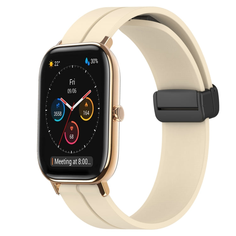 Bracelet de montre en silicone à fermoir magnétique de couleur unie de 20 mm, For Amazfit GTS 4, For Amazfit GTS 3, For Amazfit GTS 2E, For Amazfit GTS 2 Mini, For Amazfit GTS 2, For Amazfit GTS