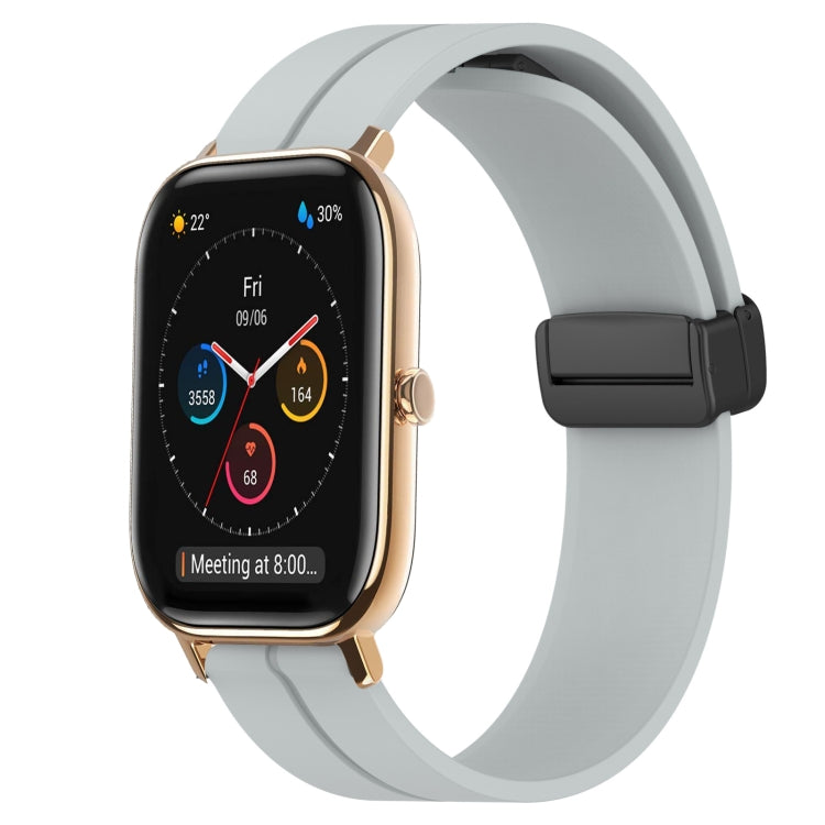 Bracelet de montre en silicone à fermoir magnétique de couleur unie de 20 mm, For Amazfit GTS 4, For Amazfit GTS 3, For Amazfit GTS 2E, For Amazfit GTS 2 Mini, For Amazfit GTS 2, For Amazfit GTS