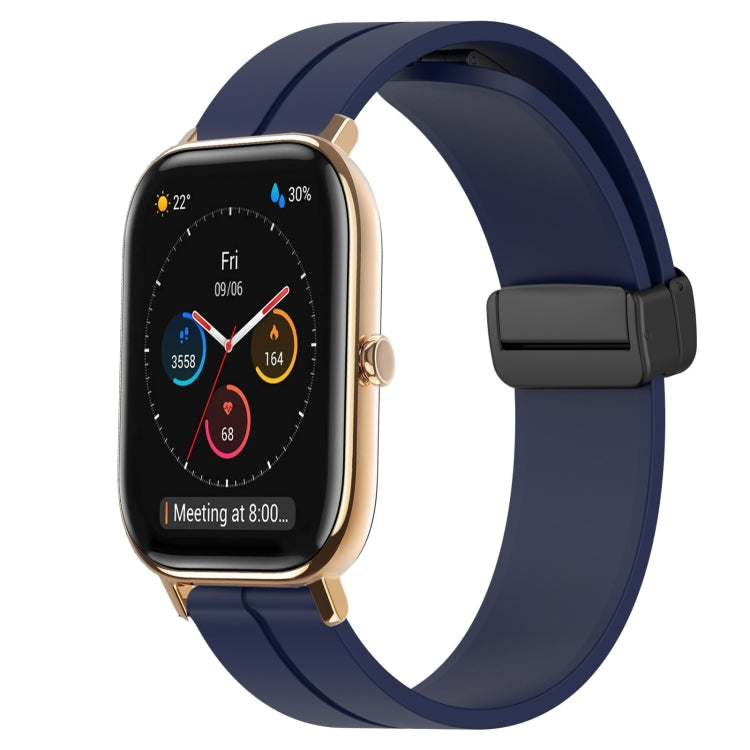Bracelet de montre en silicone à fermoir magnétique de couleur unie de 20 mm, For Amazfit GTS 4, For Amazfit GTS 3, For Amazfit GTS 2E, For Amazfit GTS 2 Mini, For Amazfit GTS 2, For Amazfit GTS
