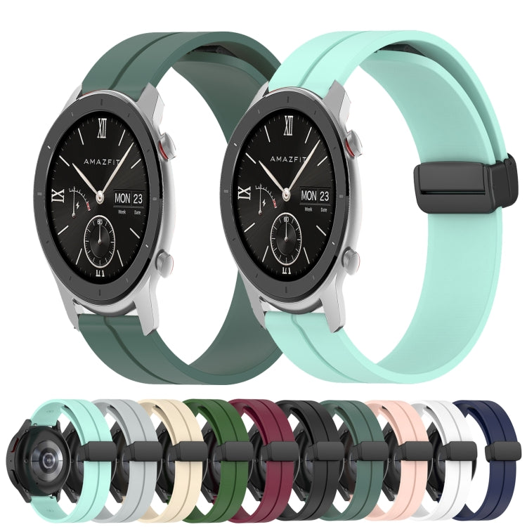 Bracelet de montre en silicone à fermoir magnétique de couleur unie de 20 mm, For Amazfit GTR 42mm, For Amazfit Pop Pro, For Amazfit Pop