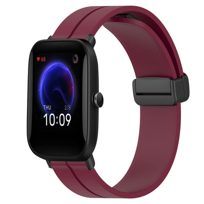 Bracelet de montre en silicone à fermoir magnétique de couleur unie de 20 mm, For Amazfit GTR 42mm, For Amazfit Pop Pro, For Amazfit Pop