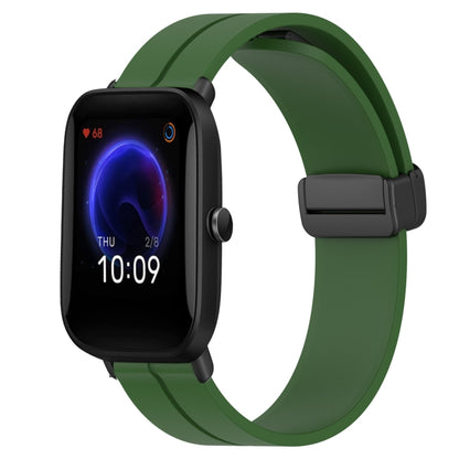 Bracelet de montre en silicone à fermoir magnétique de couleur unie de 20 mm, For Amazfit GTR 42mm, For Amazfit Pop Pro, For Amazfit Pop