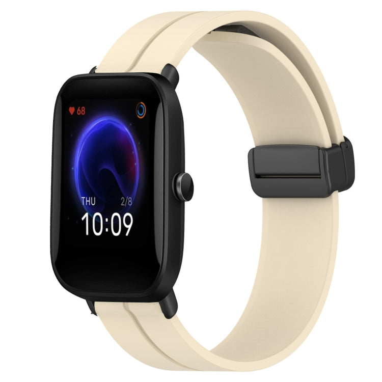 Bracelet de montre en silicone à fermoir magnétique de couleur unie de 20 mm, For Amazfit GTR 42mm, For Amazfit Pop Pro, For Amazfit Pop