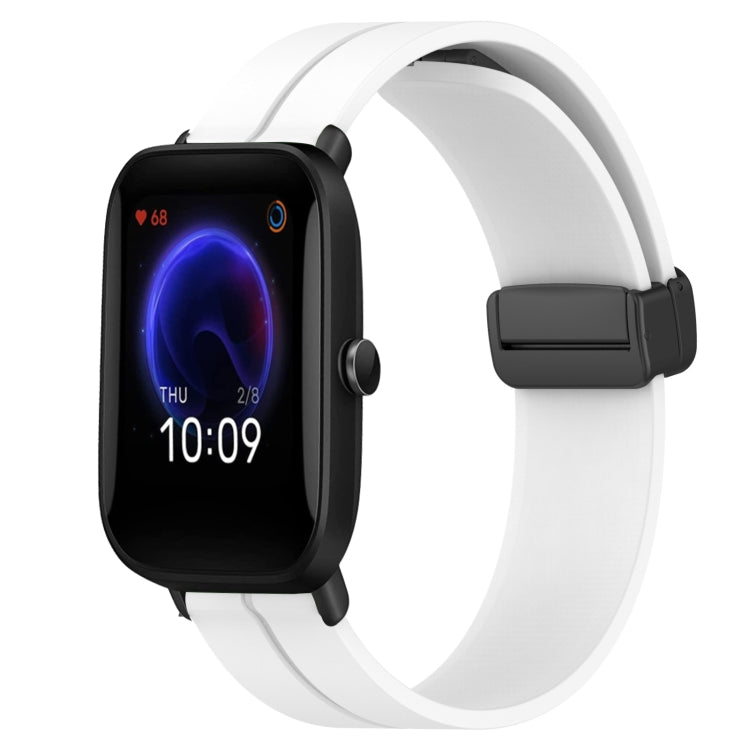 Bracelet de montre en silicone à fermoir magnétique de couleur unie de 20 mm, For Amazfit GTR 42mm, For Amazfit Pop Pro, For Amazfit Pop