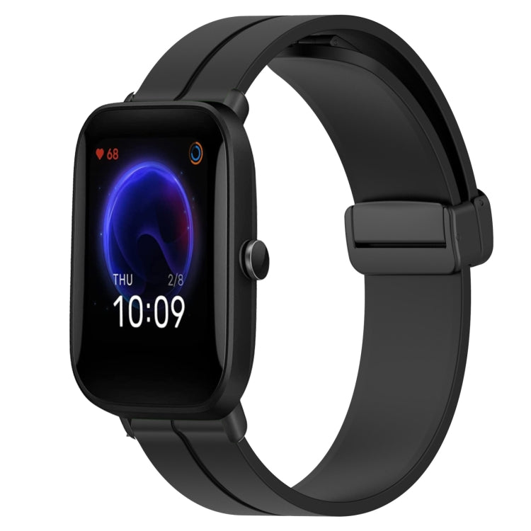 Bracelet de montre en silicone à fermoir magnétique de couleur unie de 20 mm, For Amazfit GTR 42mm, For Amazfit Pop Pro, For Amazfit Pop