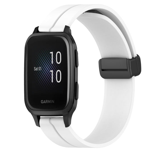 Bracelet de montre en silicone à fermoir magnétique de couleur unie de 20 mm, For Garmin Venu SQ, For Garminmove Luxe, For Garmin Garminmove Style, For Garmin Forerunner 645 Music, For Garmin Venu Sq 2, For Garmin Venu Sq 2 Music