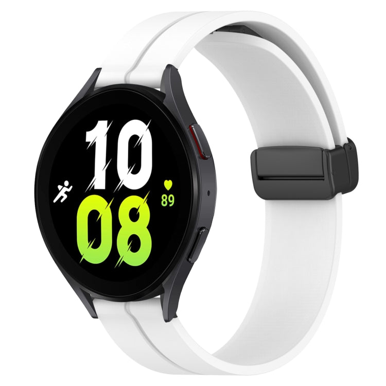 Bracelet de montre en silicone à fermoir magnétique de couleur unie de 20 mm, For Samsung Galaxy Watch 5 44mm, For Samsung Galaxy Watch 5 40mm, For Samsung Galaxy Watch 5 Pro 45mm, For Samsung Galaxy Watch4 44mm, For Samsung Galaxy Watch4 40mm         ...