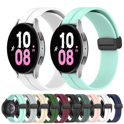 Bracelet de montre en silicone à fermoir magnétique de couleur unie de 20 mm, For Samsung Galaxy Watch 5 44mm, For Samsung Galaxy Watch 5 40mm, For Samsung Galaxy Watch 5 Pro 45mm, For Samsung Galaxy Watch4 44mm, For Samsung Galaxy Watch4 40mm         ...