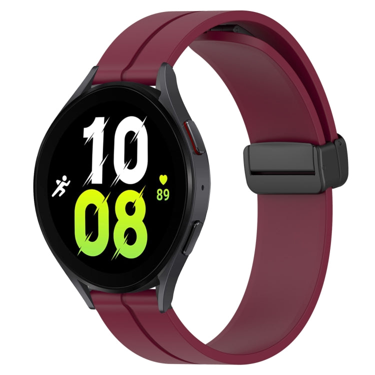 Bracelet de montre en silicone à fermoir magnétique de couleur unie de 20 mm, For Samsung Galaxy Watch 5 44mm, For Samsung Galaxy Watch 5 40mm, For Samsung Galaxy Watch 5 Pro 45mm, For Samsung Galaxy Watch4 44mm, For Samsung Galaxy Watch4 40mm         ...