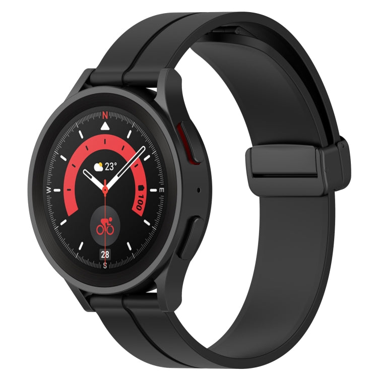 Bracelet de montre en silicone à fermoir magnétique de couleur unie de 20 mm, For Samsung Galaxy Watch 5 44mm, For Samsung Galaxy Watch 5 40mm, For Samsung Galaxy Watch 5 Pro 45mm, For Samsung Galaxy Watch4 44mm, For Samsung Galaxy Watch4 40mm         ...