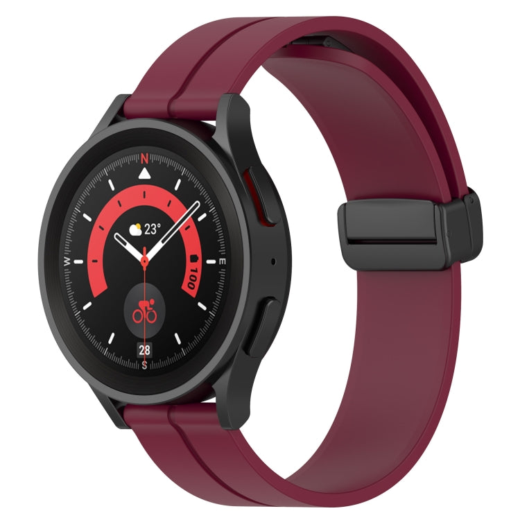 Bracelet de montre en silicone à fermoir magnétique de couleur unie de 20 mm, For Samsung Galaxy Watch 5 44mm, For Samsung Galaxy Watch 5 40mm, For Samsung Galaxy Watch 5 Pro 45mm, For Samsung Galaxy Watch4 44mm, For Samsung Galaxy Watch4 40mm         ...