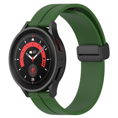 Bracelet de montre en silicone à fermoir magnétique de couleur unie de 20 mm, For Samsung Galaxy Watch 5 44mm, For Samsung Galaxy Watch 5 40mm, For Samsung Galaxy Watch 5 Pro 45mm, For Samsung Galaxy Watch4 44mm, For Samsung Galaxy Watch4 40mm         ...