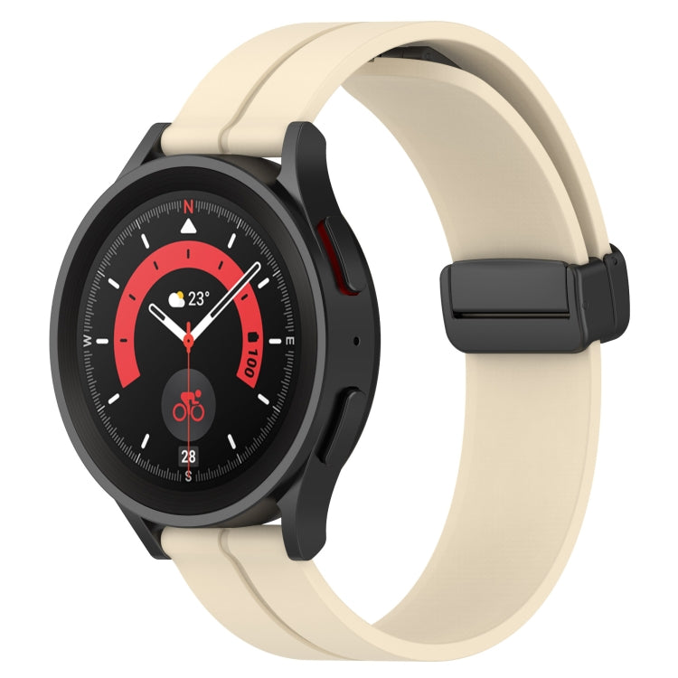 Bracelet de montre en silicone à fermoir magnétique de couleur unie de 20 mm, For Samsung Galaxy Watch 5 44mm, For Samsung Galaxy Watch 5 40mm, For Samsung Galaxy Watch 5 Pro 45mm, For Samsung Galaxy Watch4 44mm, For Samsung Galaxy Watch4 40mm         ...