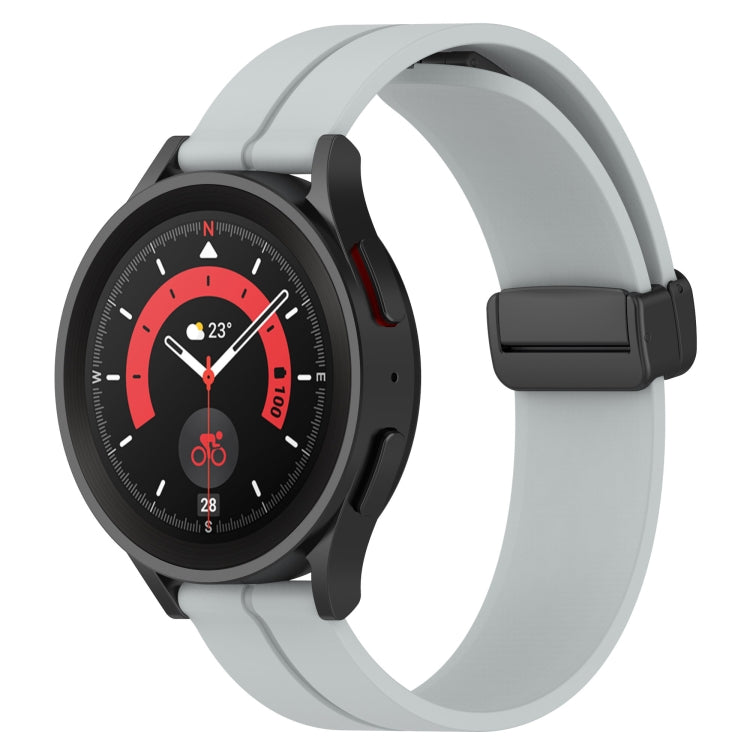 Bracelet de montre en silicone à fermoir magnétique de couleur unie de 20 mm, For Samsung Galaxy Watch 5 44mm, For Samsung Galaxy Watch 5 40mm, For Samsung Galaxy Watch 5 Pro 45mm, For Samsung Galaxy Watch4 44mm, For Samsung Galaxy Watch4 40mm         ...