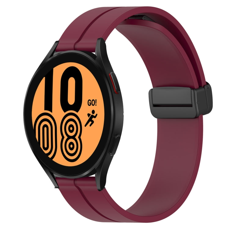 Bracelet de montre en silicone à fermoir magnétique de couleur unie de 20 mm, For Samsung Galaxy Watch 5 44mm, For Samsung Galaxy Watch 5 40mm, For Samsung Galaxy Watch 5 Pro 45mm, For Samsung Galaxy Watch4 44mm, For Samsung Galaxy Watch4 40mm         ...