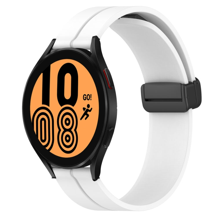 Bracelet de montre en silicone à fermoir magnétique de couleur unie de 20 mm, For Samsung Galaxy Watch 5 44mm, For Samsung Galaxy Watch 5 40mm, For Samsung Galaxy Watch 5 Pro 45mm, For Samsung Galaxy Watch4 44mm, For Samsung Galaxy Watch4 40mm         ...