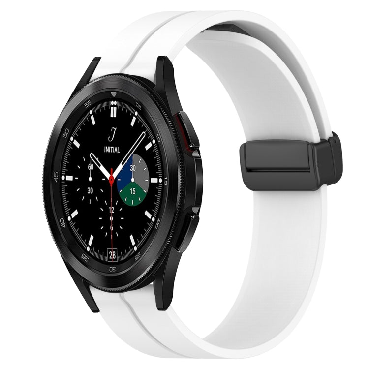 Bracelet de montre en silicone à fermoir magnétique de couleur unie de 20 mm, For Samsung  Galaxy Watch4 Classic 46mm, For Samsung Galaxy Watch Active2 40mm, For Samsung Galaxy Watch Active2 44mm, For Samsung Galaxy Watch 42mm
