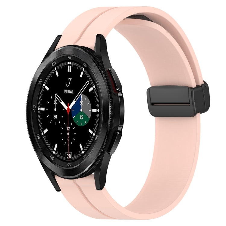 Bracelet de montre en silicone à fermoir magnétique de couleur unie de 20 mm, For Samsung  Galaxy Watch4 Classic 46mm, For Samsung Galaxy Watch Active2 40mm, For Samsung Galaxy Watch Active2 44mm, For Samsung Galaxy Watch 42mm