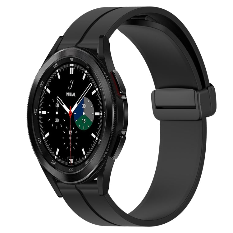 Bracelet de montre en silicone à fermoir magnétique de couleur unie de 20 mm, For Samsung  Galaxy Watch4 Classic 46mm, For Samsung Galaxy Watch Active2 40mm, For Samsung Galaxy Watch Active2 44mm, For Samsung Galaxy Watch 42mm