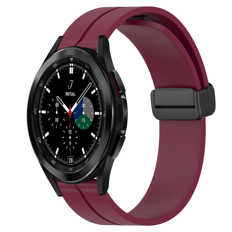 Bracelet de montre en silicone à fermoir magnétique de couleur unie de 20 mm, For Samsung  Galaxy Watch4 Classic 46mm, For Samsung Galaxy Watch Active2 40mm, For Samsung Galaxy Watch Active2 44mm, For Samsung Galaxy Watch 42mm