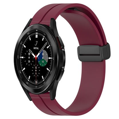 Bracelet de montre en silicone à fermoir magnétique de couleur unie de 20 mm, For Samsung  Galaxy Watch4 Classic 46mm, For Samsung Galaxy Watch Active2 40mm, For Samsung Galaxy Watch Active2 44mm, For Samsung Galaxy Watch 42mm