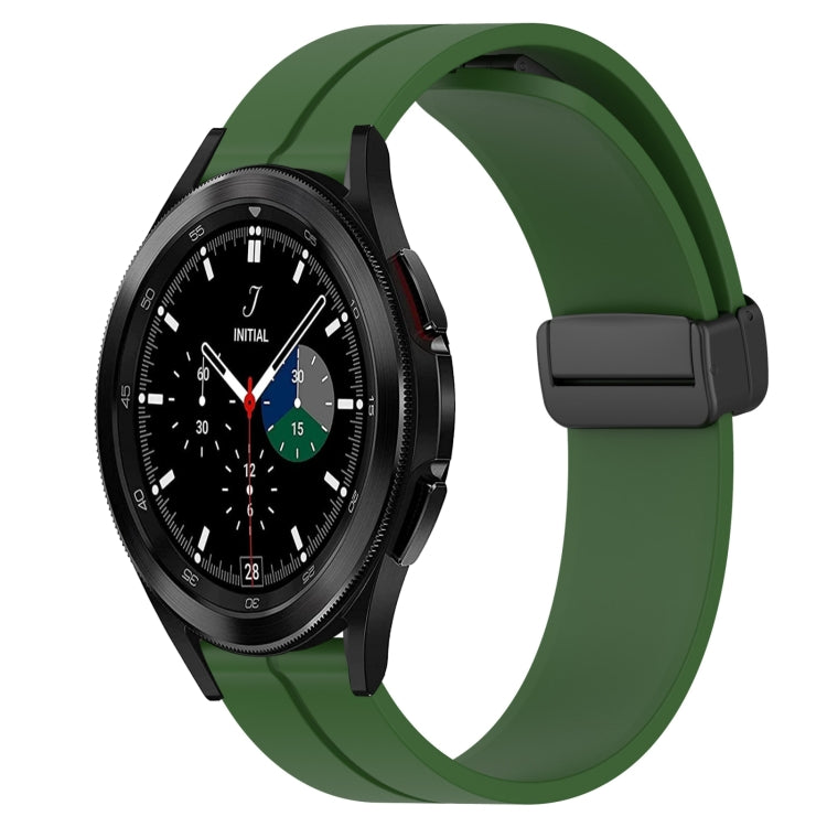 Bracelet de montre en silicone à fermoir magnétique de couleur unie de 20 mm, For Samsung  Galaxy Watch4 Classic 46mm, For Samsung Galaxy Watch Active2 40mm, For Samsung Galaxy Watch Active2 44mm, For Samsung Galaxy Watch 42mm