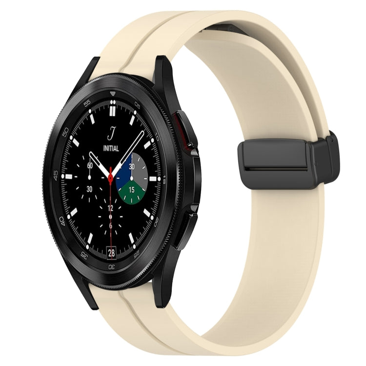 Bracelet de montre en silicone à fermoir magnétique de couleur unie de 20 mm, For Samsung  Galaxy Watch4 Classic 46mm, For Samsung Galaxy Watch Active2 40mm, For Samsung Galaxy Watch Active2 44mm, For Samsung Galaxy Watch 42mm